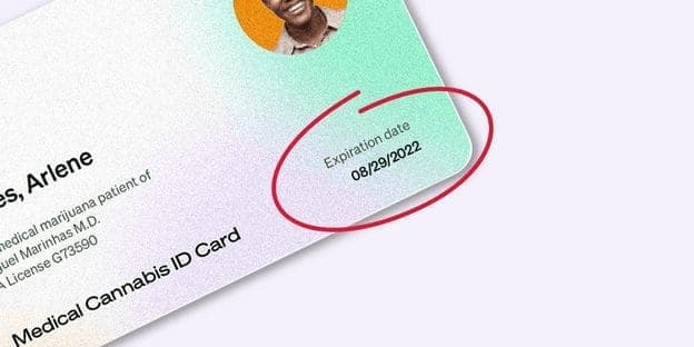 sample of MMJ card with circled expiration date